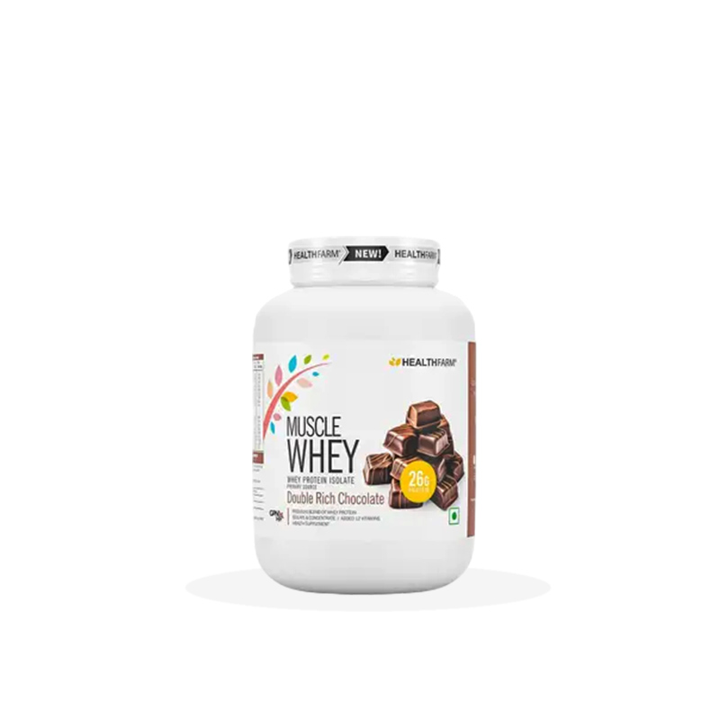 Healthfarm Muscle Whey Protein 1Kg Double Rich Chocolate