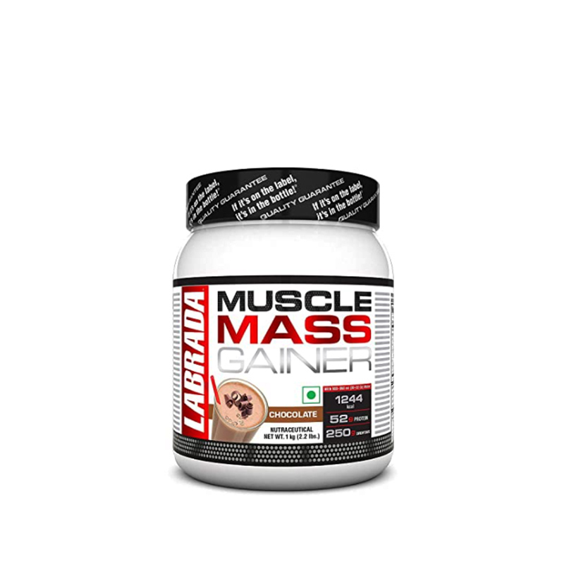 Labrada Muscle Mass Gainer Powder 1kg Chocolate Front View