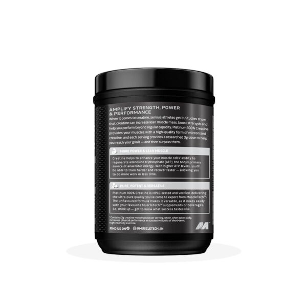 MuscleTech Platinum 100% Creatine Powder Backside