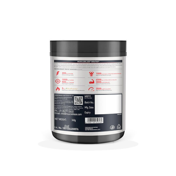 MuscleBlaze WrathX Pre-Workout Supplement Jar