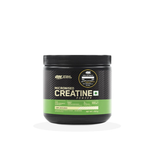 Optimum Nutrition Micronized Creatine Powder 250g Jar – Front View