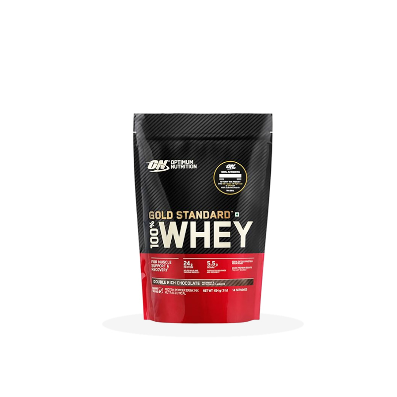 Optimum Nutrition Gold Standard Whey Protein Powder 454 g Double Rich Chocolate Front