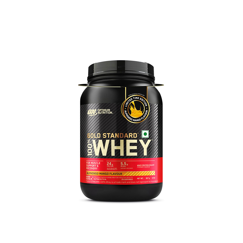 Optimum Nutrition Gold Standard Whey Protein Powder 907 g Alphonso Mango Front