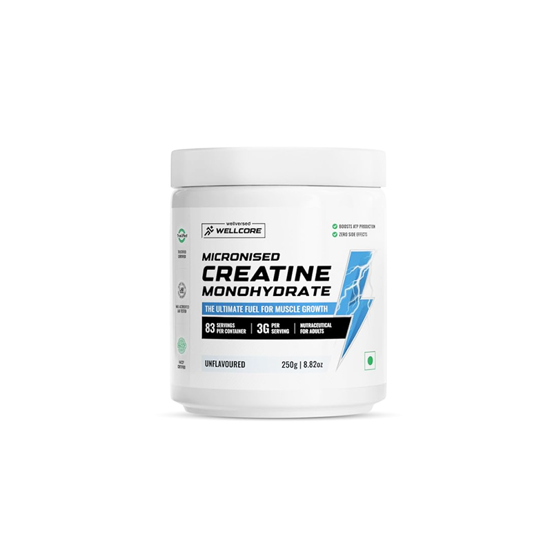 Wellcore Micronized Creatine Monohydrate – Unflavoured 250g (Jar Pack)